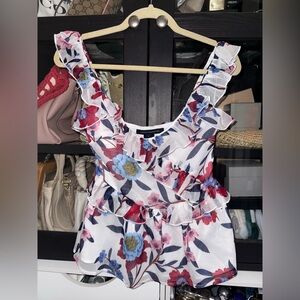 French Connection Aden Bai Lurex Frill Cami Top